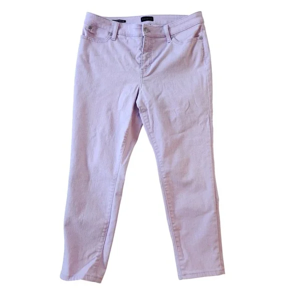 Talbots Womens Slim Ankle Jeans 10P Petite Lilac Purple Casual Denim Pants - Picture 2 of 10
